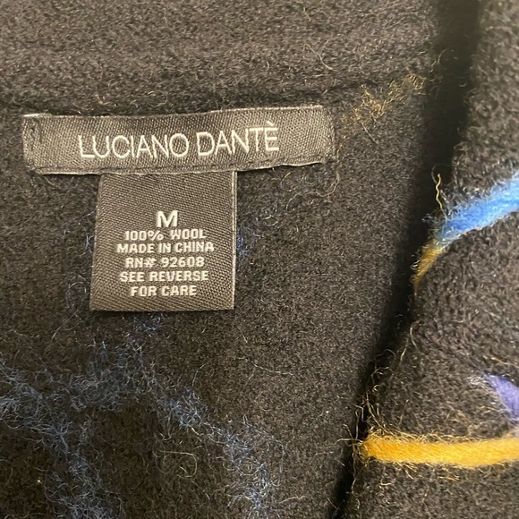 Luciano Dante Jacket Womens Size M Black with Yarn detail 100% Wool Coat black - Picture 10 of 10